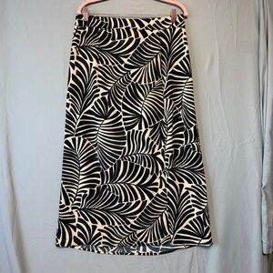 Only Womens Palm Tree Midi Skirt Size XL Office Career Vacation Resortwear